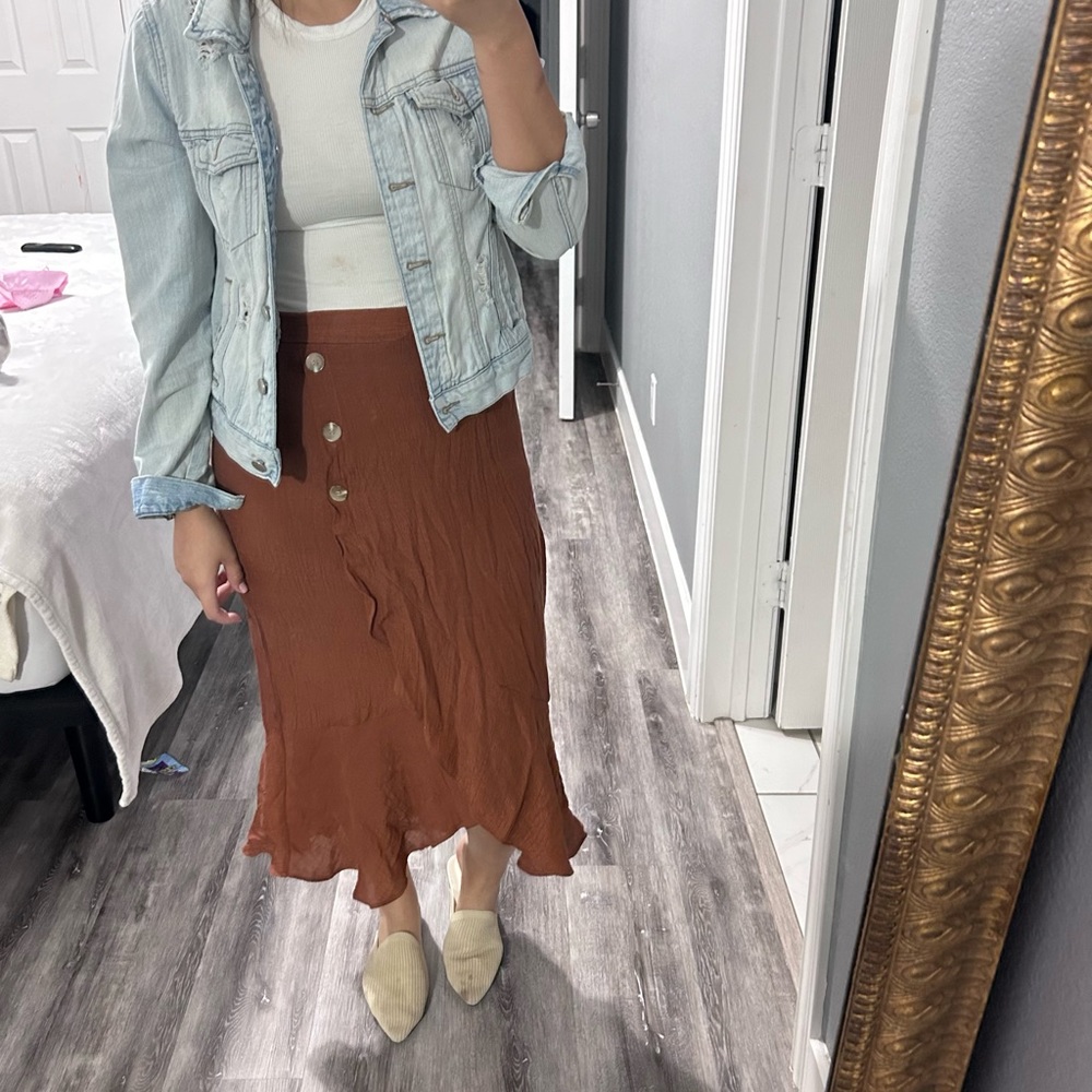 Brown Fringe Skirt